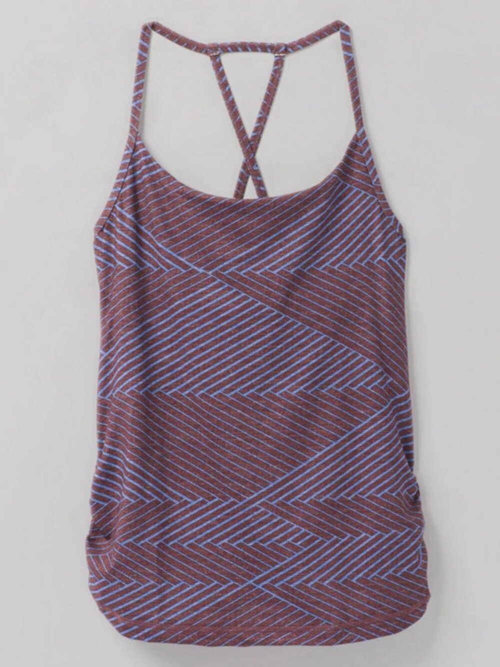 Prana Wander Often Yoga Tank Top - Large - Raisin Weaver purple print shelf bra